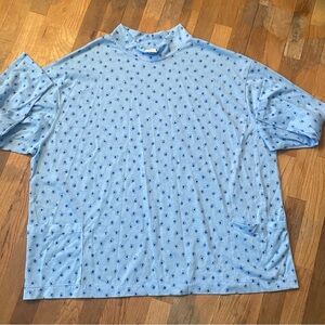 Society Light Blue Short-Sleeve Shirt with Navy Dot Print